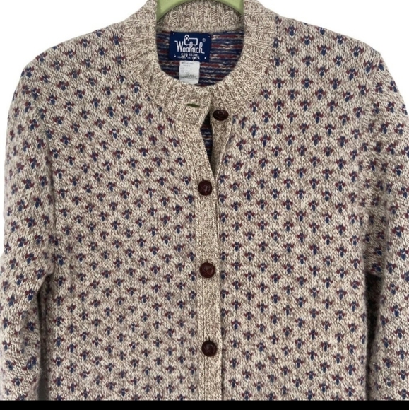 Woolrich Vintage Wool Blend Knitted Button Up Cardigan Sweater Made In USA Small - Picture 3 of 8